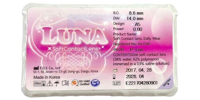 Lentes de contacto estéticos de pupila negra Luna estético