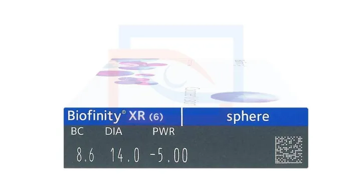 Lentes de contacto para miopía Biofinity XR vista lateral